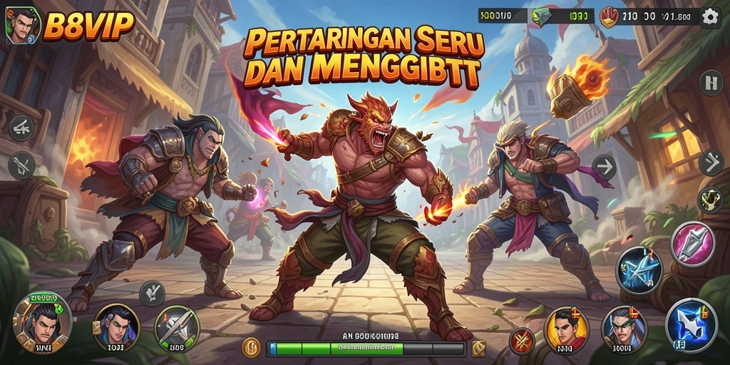 Screenshot gameplay B8VIP menampilkan aksi pertarungan yang mendebarkan.
