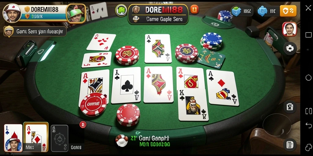 Screenshot gameplay DOREMI88 menunjukkan keseruan bermain Gaple.
