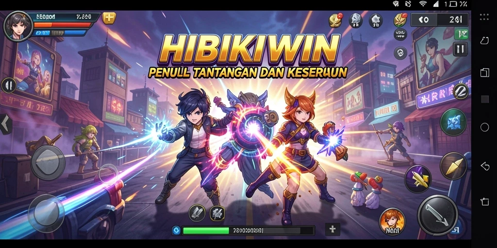 Tangkapan layar utama dari gameplay HIBIKIWIN yang seru dan menantang.