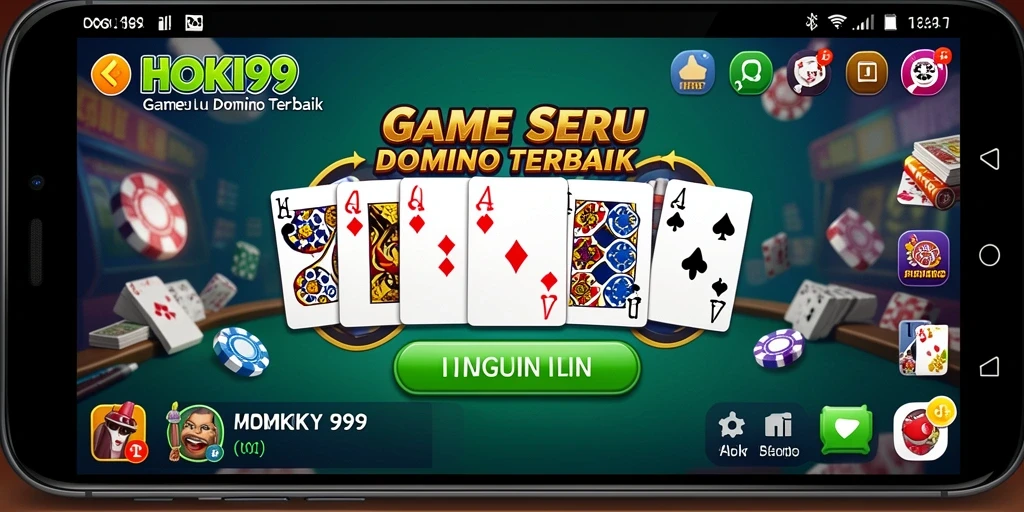 Screenshot utama HOKI99 menampilkan aksi seru bermain domino.