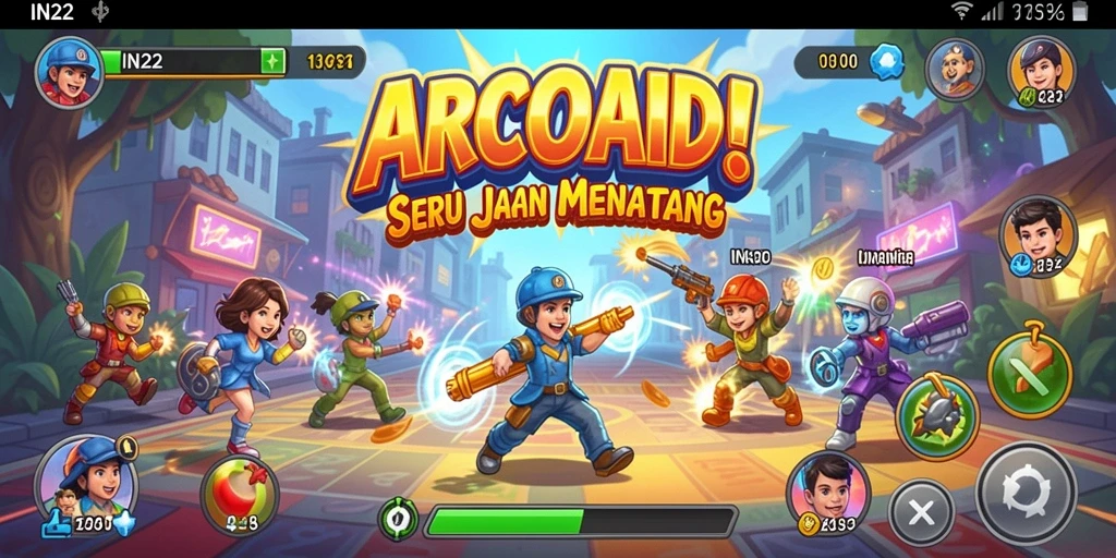 Tampilan gameplay menarik dari IN22 dengan berbagai tantangan arcade.