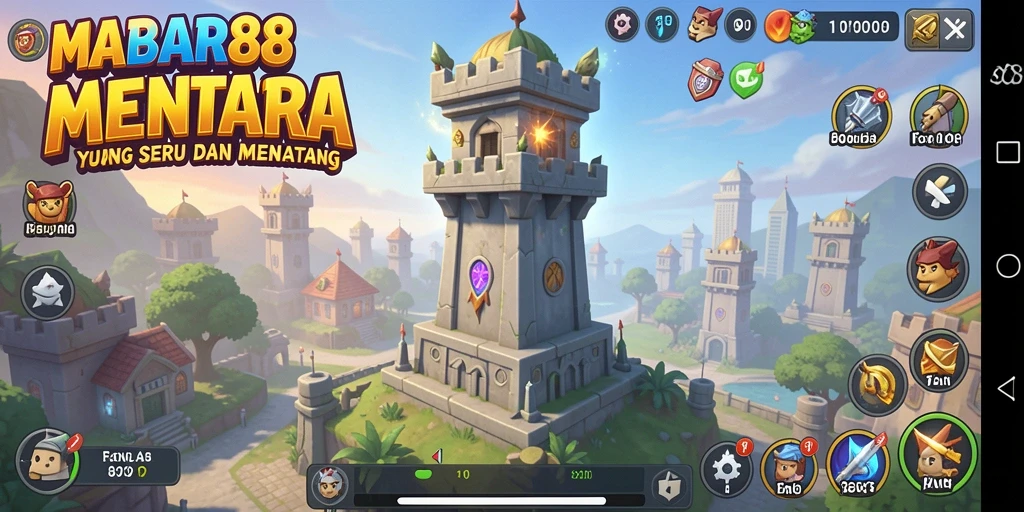 Tampilan menara dan musuh dalam MABAR88 yang menegangkan.