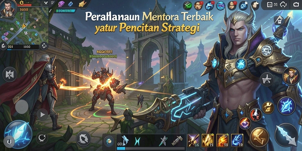 Screenshot gameplay NAGA1001 dengan menara dan musuh yang beragam.