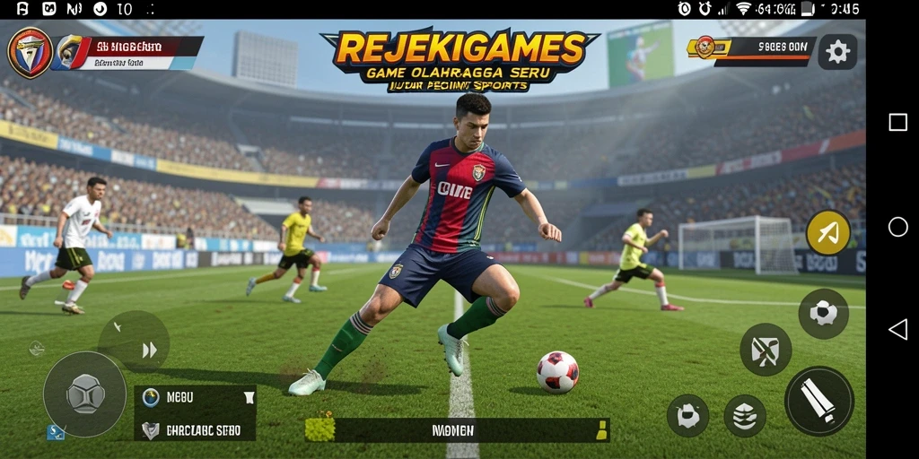 Tampilan gameplay seru dari REJEKIGAMES yang menggambarkan aksi olahraga.