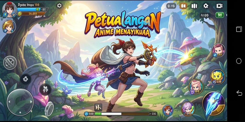 Tampilan gameplay RR89 dengan karakter Anime yang dinamis dan menarik.