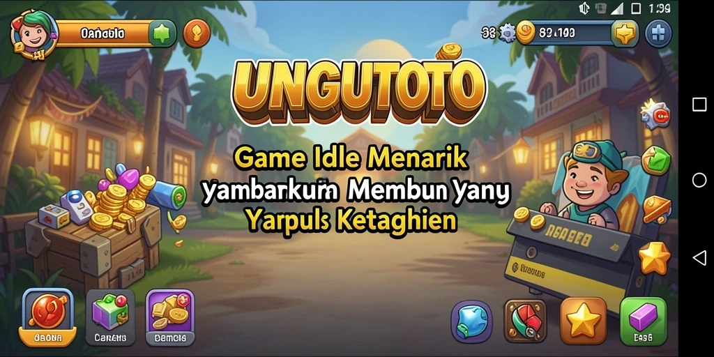 Screenshot utama UNGUTOTO menampilkan karakter dan gameplay Idle yang menarik.